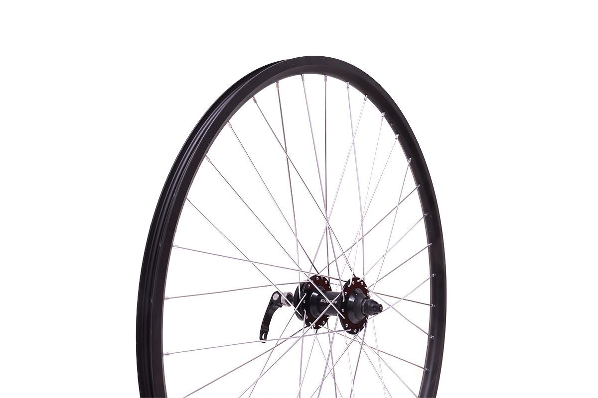 Колесо 27,5&quot;MTB переднее,дв.обод Qijian DA-18 27,5&quot;36H,втулка Solon DH802F,36H Disc,конусные подшипники,крепление IS6,черный