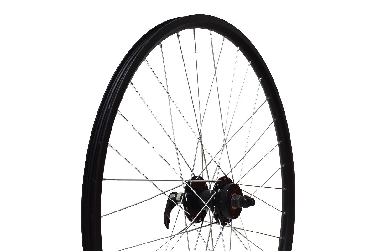 Колесо 26&quot; MTB переднее,дв.обод Qijian DA18 36H,алюм.втулка KT-M65F Disc 36H IS6,эксц.черный
