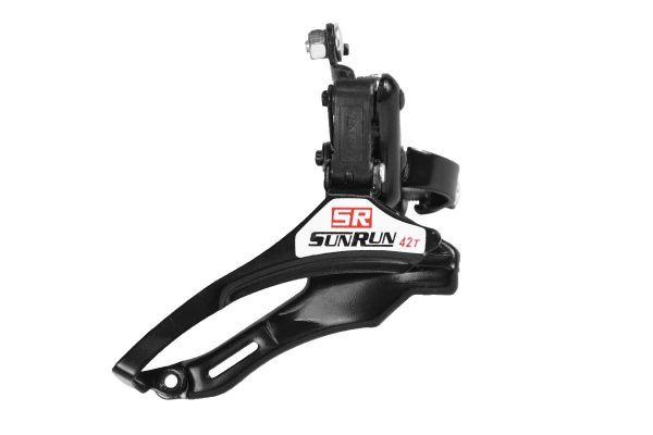 Переключатель передний SunRun,хомут 28,6мм,42Т,нижняя тяга,черный